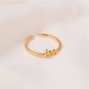 Leo Zodiac Sign Minimal BohoCute Cursive Text Ring